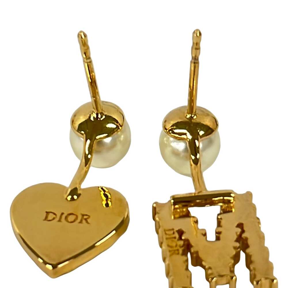 Christian Dior Dior Tribal MY ABC Earrings Gold Cream Clear Metal resin pearl - Picture 3 of 3